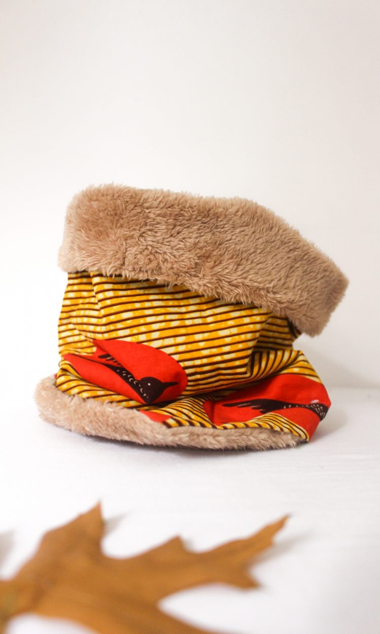 Snood en wax doublé peluche