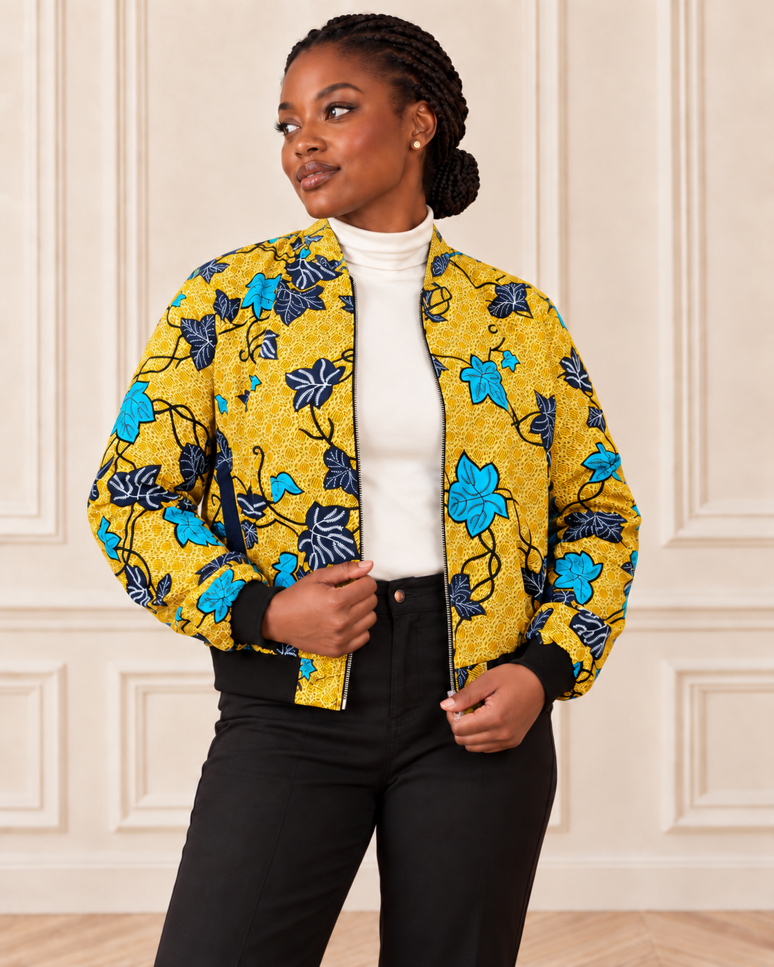 Bomber jacket en pagne wax