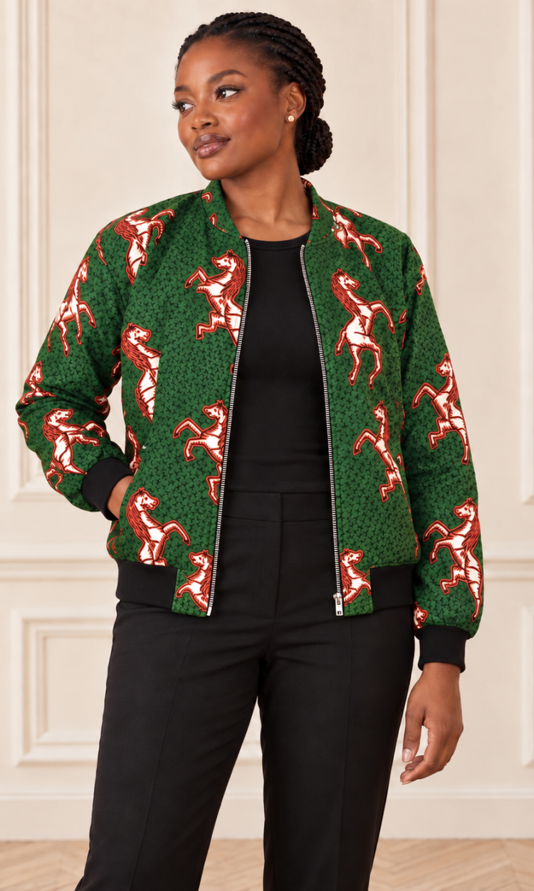 Bomber jacket en pagne wax