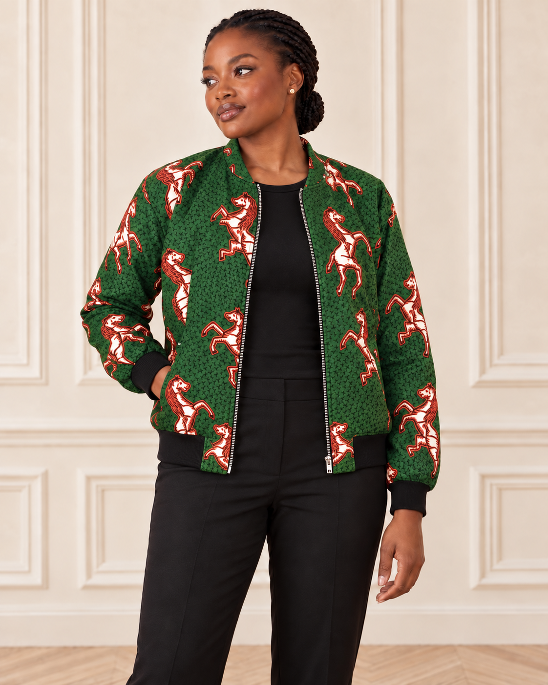 Bomber jacket en pagne wax