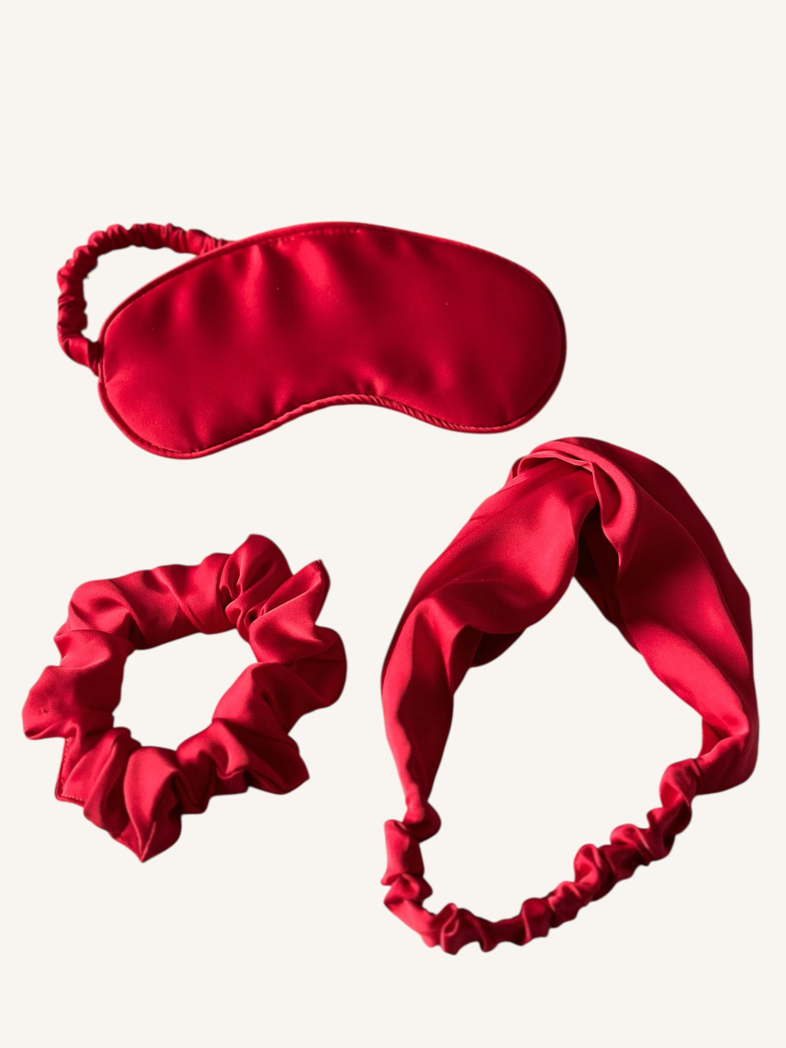 Coffret détente en pure soie rouge