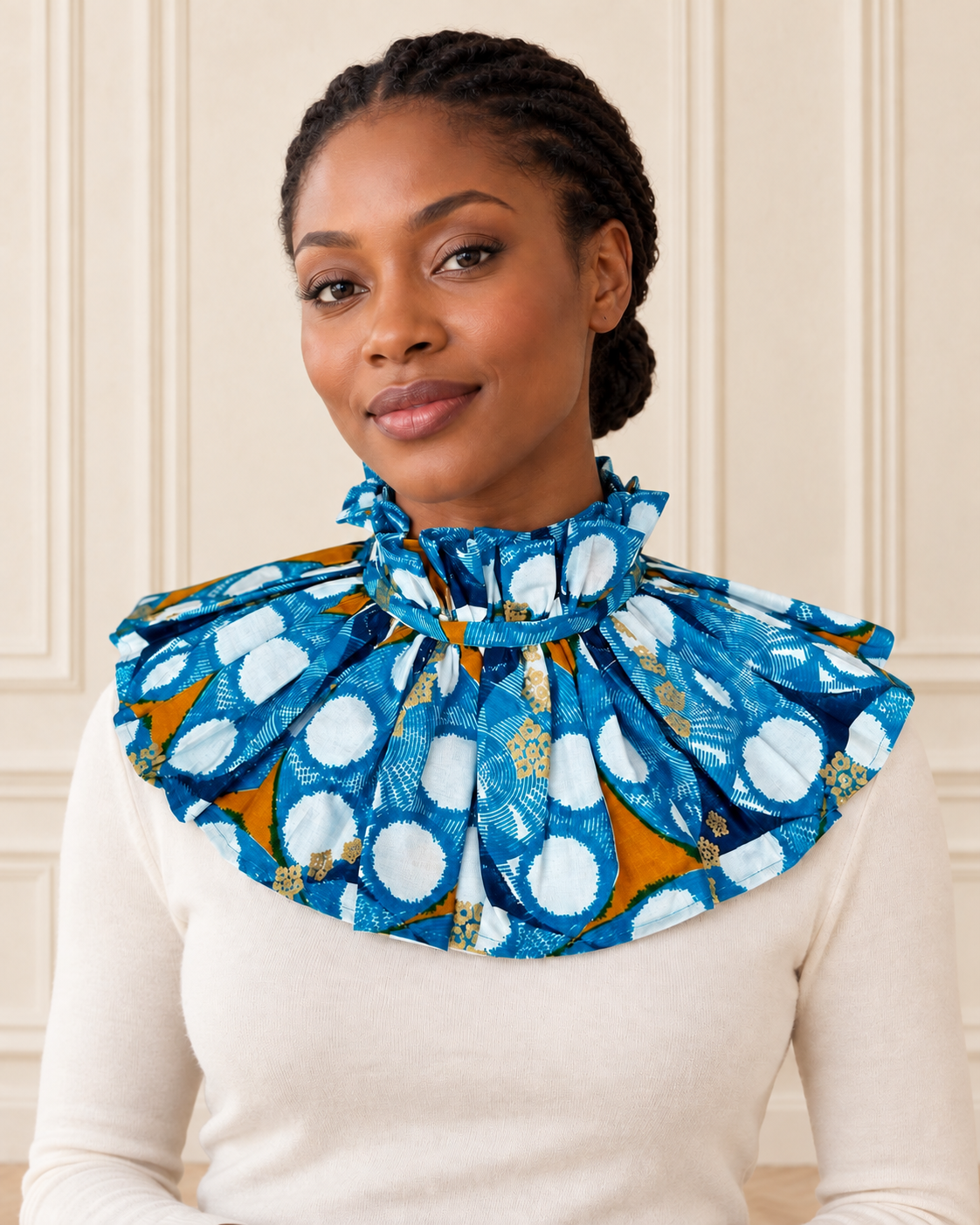 Faux-col Woodin Bleu & Safran