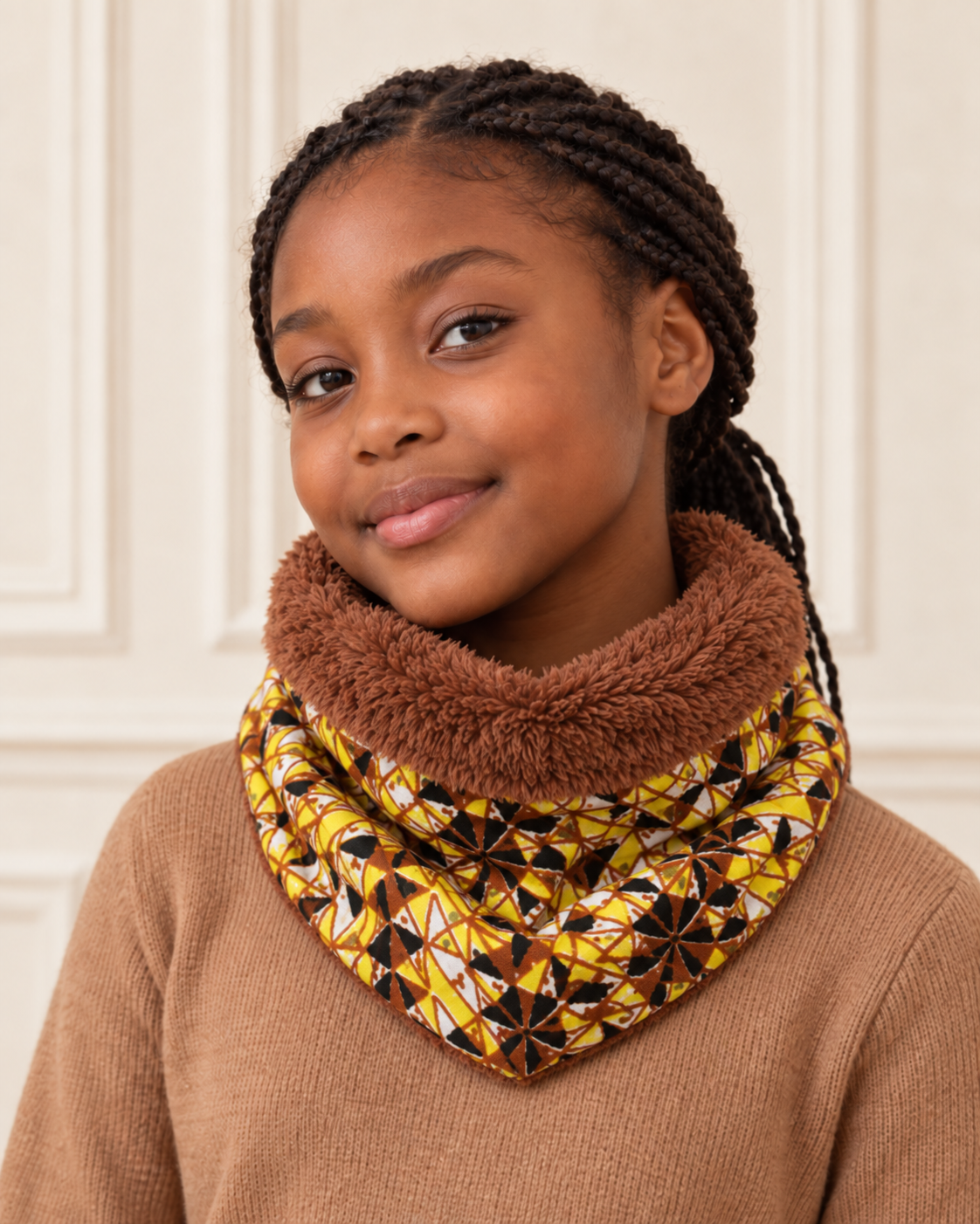 Snood en wax doublé peluche