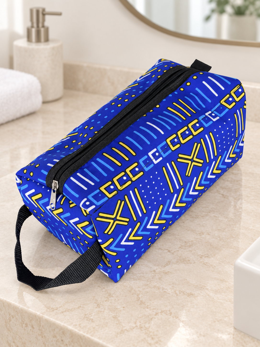 Maxi Trousse de toilette wax doublure simili cuir