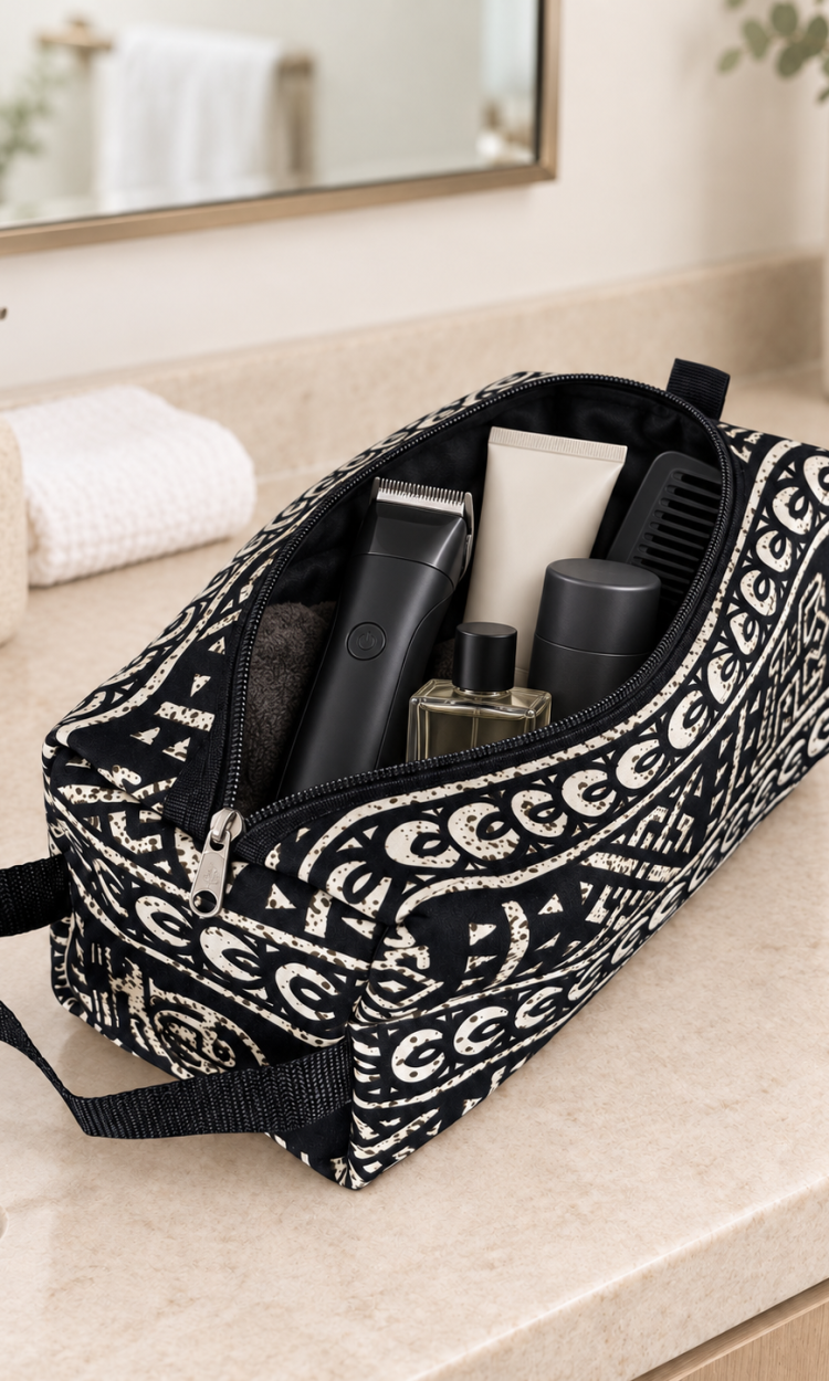 Maxi Trousse de toilette wax doublure suédine