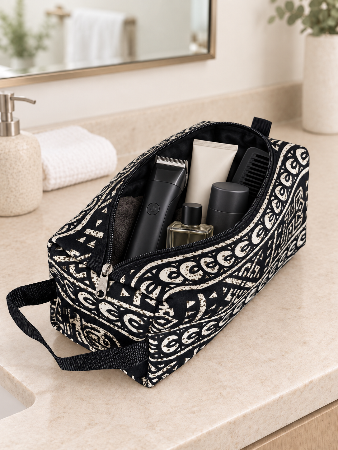 Maxi Trousse de toilette wax doublure suédine