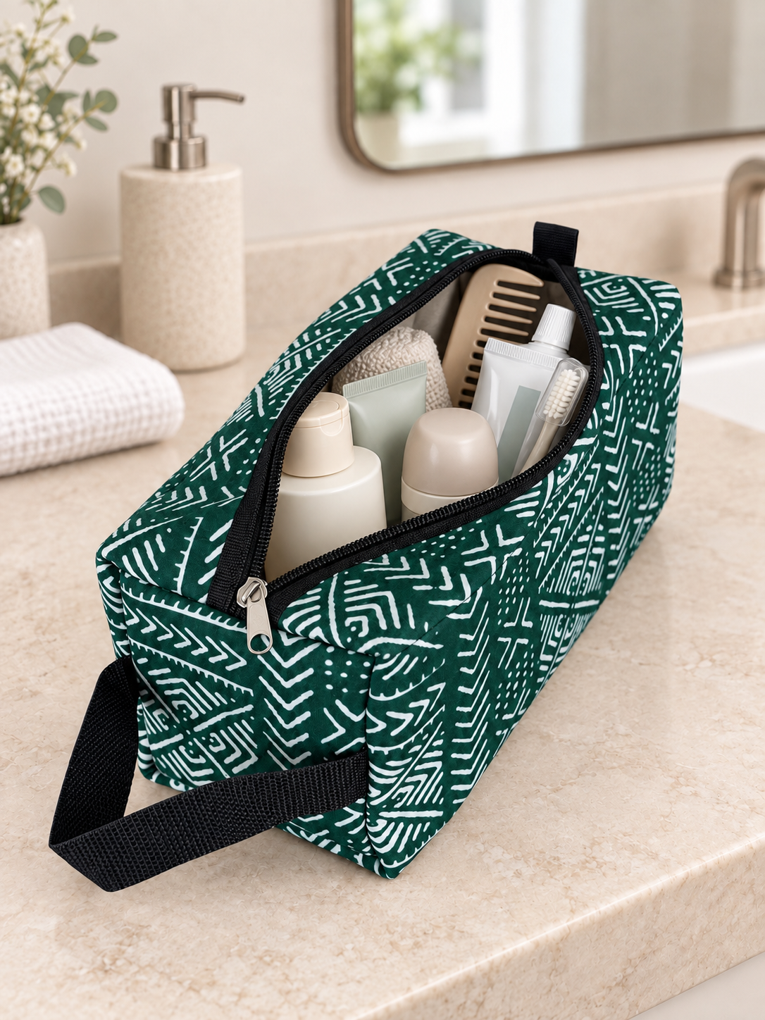 Maxi Trousse de toilette wax doublure suédine
