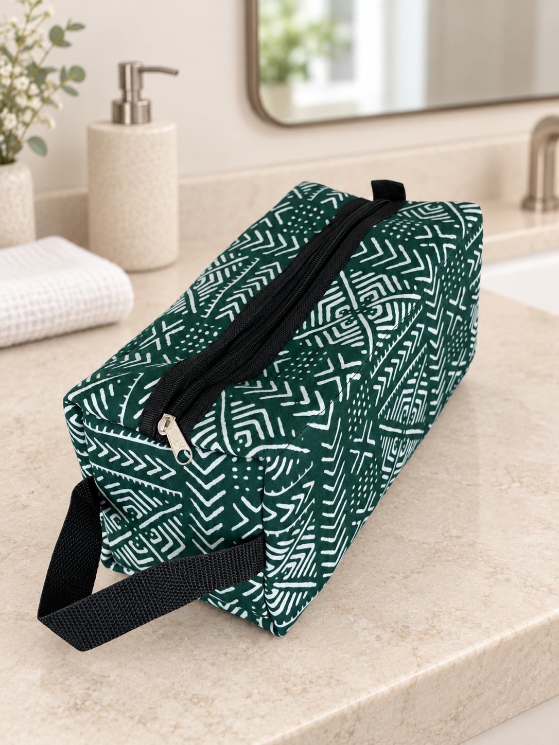 Maxi Trousse de toilette wax doublure suédine